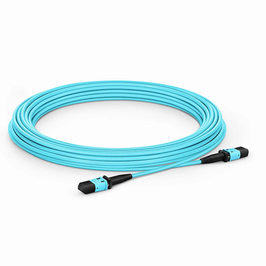 30m (98ft) MPO Jumper, Senko MPO-12 APC (Female) to MPO-12 APC (Female), 8 Fibers, Multimode (OM3), LSZH, 0.35dB Max, Type B