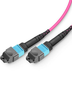 MTP® Breakout Cable, MTP®-24 UPC (Female) to 2 x MTP®-12 UPC (Female), 24 Fibers, Multimode (OM4), Plenum (OFNP), 0.35dB Max, Type A