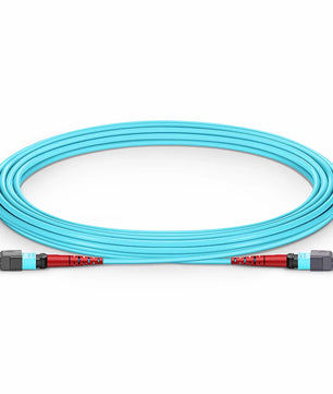 Customized MTP® Jumper, MTP®-24 UPC (Female) to MTP®-24 UPC (Female), 24 Fibers, Multimode (OM3), Plenum (OFNP), 0.35dB Max, Type A