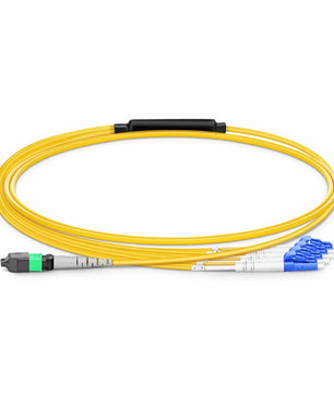 MTP® Harness, MTP®-8 UPC (Female) to 4 x LC UPC Duplex, 8 Fibers, Multimode (OM4), Plenum (OFNP), 0.35dB Max, Type B