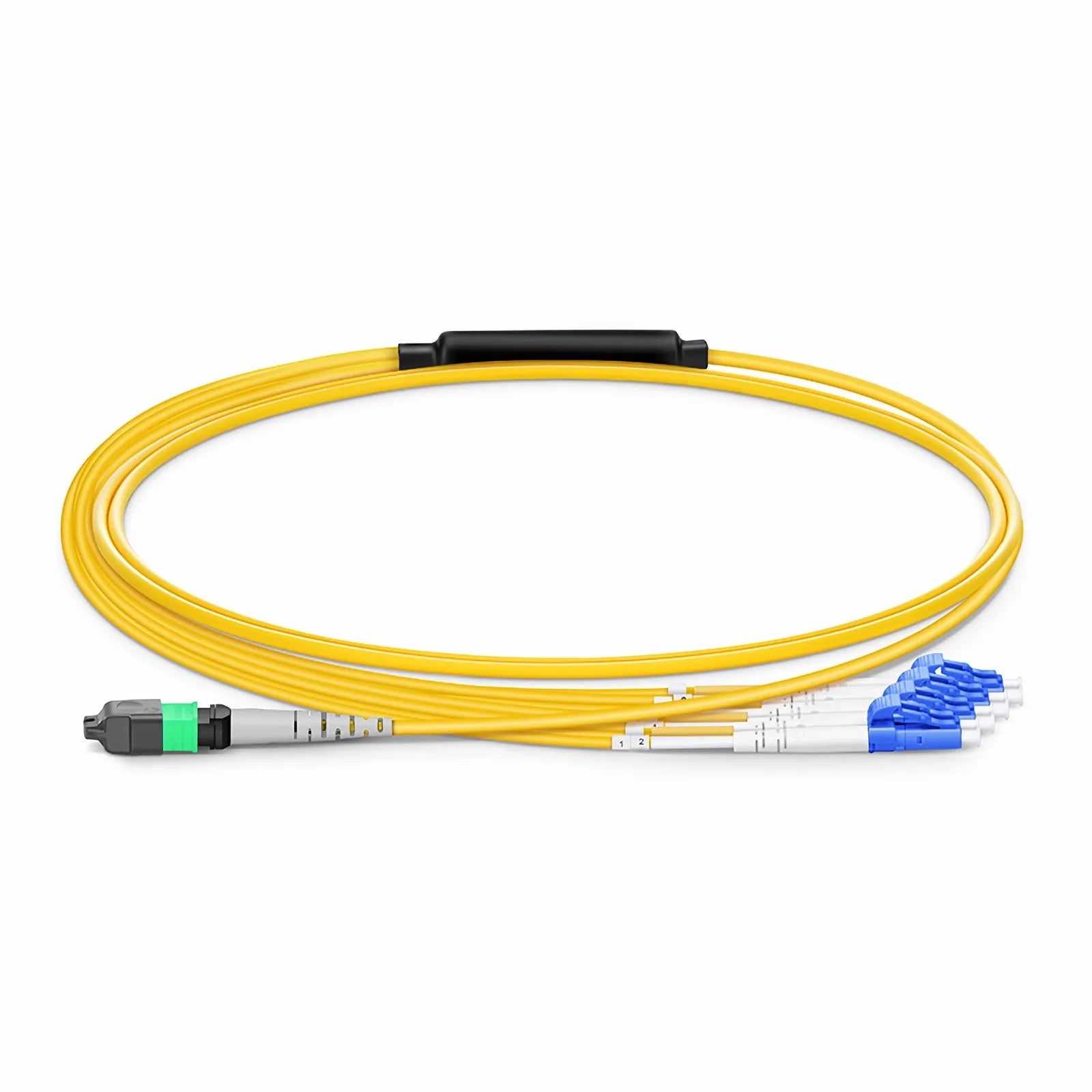MTP® Harness, MTP®-8 UPC (Female) to 4 x LC UPC Duplex, 8 Fibers, Multimode (OM4), Plenum (OFNP), 0.35dB Max, Type B