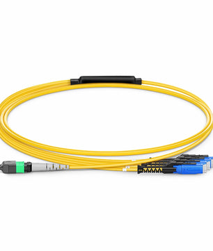 MTP® Harness, MTP®-8 APC (Female) to 4 MDC UPC Duplex, 8 Fibers, Single Mode (OS2), Plenum (OFNP), 0.35dB Max, Type B