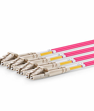 MTP® Harness, MTP®-8 UPC (Female) to 4 x LC UPC Duplex, 8 Fibers, Multimode (OM4), Plenum (OFNP), 0.35dB Max, Type B