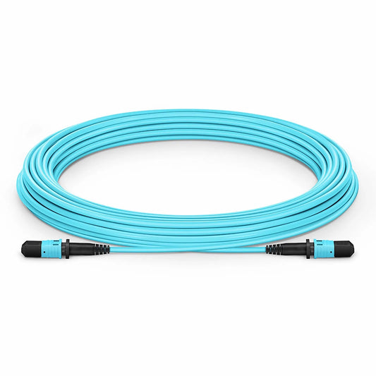 30m (98ft) MPO Jumper, Senko MPO-12 APC (Female) to MPO-12 APC (Female), 8 Fibers, Multimode (OM3), LSZH, 0.35dB Max, Type B