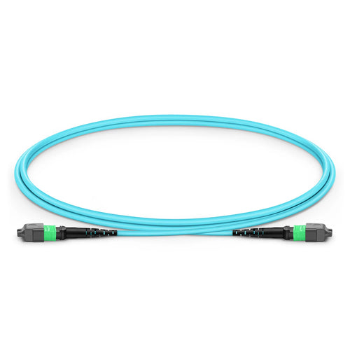 Customized MTP® Jumper, MTP®-16 APC (Female) to MTP®-16 APC (Female), 16 Fibers, Multimode (OM4), Plenum (OFNP), 0.35dB Max, Crossover