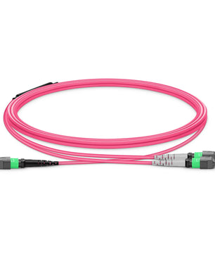 MTP® Breakout Cable, MTP®-16 APC (Female) to 2 x MTP®-8 APC (Female), 16 Fibers, Single Mode (OS2), Plenum (OFNP), 0.35dB Max, Crossove