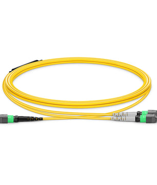MTP® Breakout Cable, MTP®-16 APC (Female) to 2 x MTP®-8 APC (Female), 16 Fibers, Single Mode (OS2), Plenum (OFNP), 0.35dB Max, Crossove