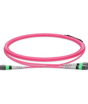 NVIDIA/Mellanox MFP7E20-N001 Compatible  MTP® Breakout Cable, MTP®-12 APC (Female) to 2 x MTP®-4 APC (Female), 8 Fibers, Multimode (OM4), Plenum (OFNP), 0.35dB Max, Type B, Magenta