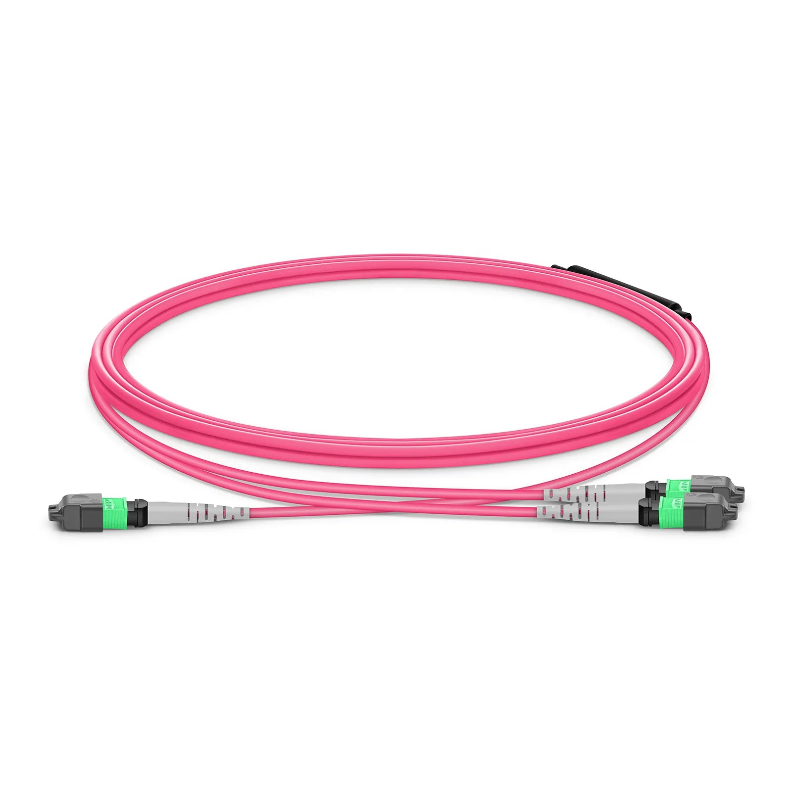 NVIDIA/Mellanox MFP7E20-N001 Compatible  MTP® Breakout Cable, MTP®-12 APC (Female) to 2 x MTP®-4 APC (Female), 8 Fibers, Multimode (OM4), Plenum (OFNP), 0.35dB Max, Type B, Magenta