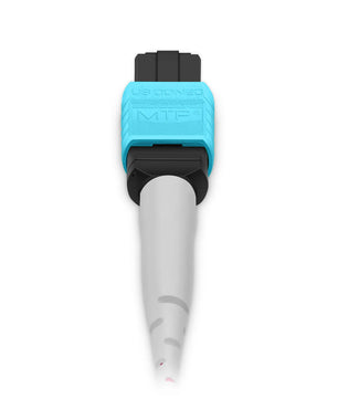 30m (98ft) MTP® Hybrid Trunk Cable, MTP®-8 UPC (Female) to 4 LC UPC Duplex Uniboot, 32 Fibers, Multimode (OM4), Plenum (OFNP), 0.20dB Max, Type B, Double Jacket