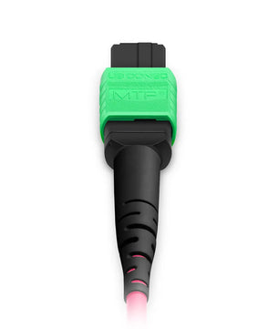 MTP® Harness, MTP®-16 APC (Female) to 8 x LC UPC Duplex, 16 Fibers, Multimode (OM4), Plenum (OFNP), 0.35dB Max, Crossover
