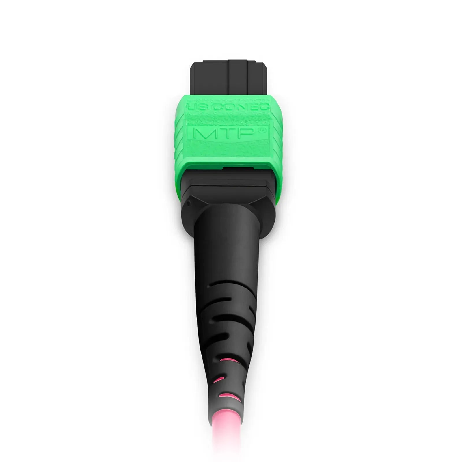 MTP® Harness, MTP®-16 APC (Female) to 8 x LC UPC Duplex, 16 Fibers, Multimode (OM4), Plenum (OFNP), 0.35dB Max, Crossover