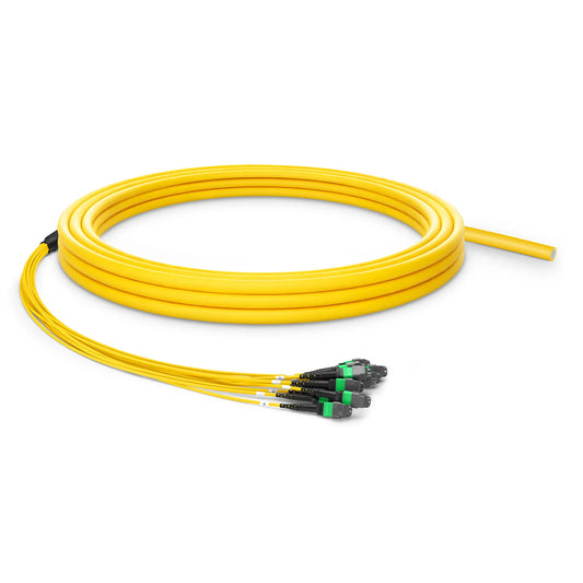 30m (98ft) MTP® Pigtail Trunk Cable, MTP-12® APC (Male) to Unterminated, 144 Fibers, Single Mode (OS2), LSZH, 0.35dB Max, Double Jacket