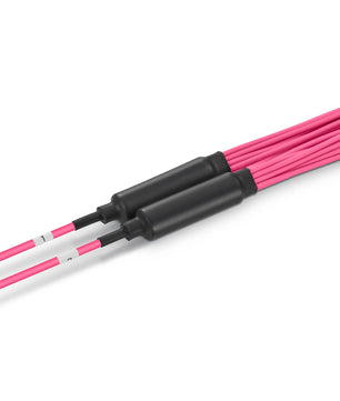 MTP® Hybrid Trunk Cable, MTP®-12 UPC (Female) to 6 LC UPC Duplex Uniboot, 48 Fibers, Multimode (OM4), Plenum (OFNP), 0.20dB Max, Type B, Double Jacket