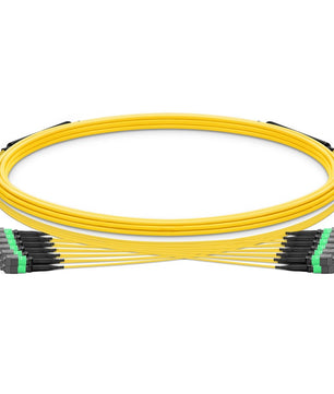 Customized MTP® Jumper, MTP®-12 APC (Female) to MTP®-12 APC (Female), 12 Fibers, Single Mode (OS2), Plenum (OFNP), 0.35dB Max, Type B