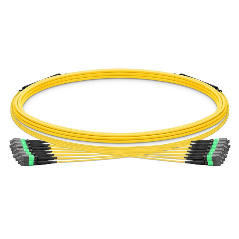 Customized MTP® Jumper, MTP®-12 APC (Female) to MTP®-12 APC (Female), 12 Fibers, Single Mode (OS2), Plenum (OFNP), 0.35dB Max, Type B